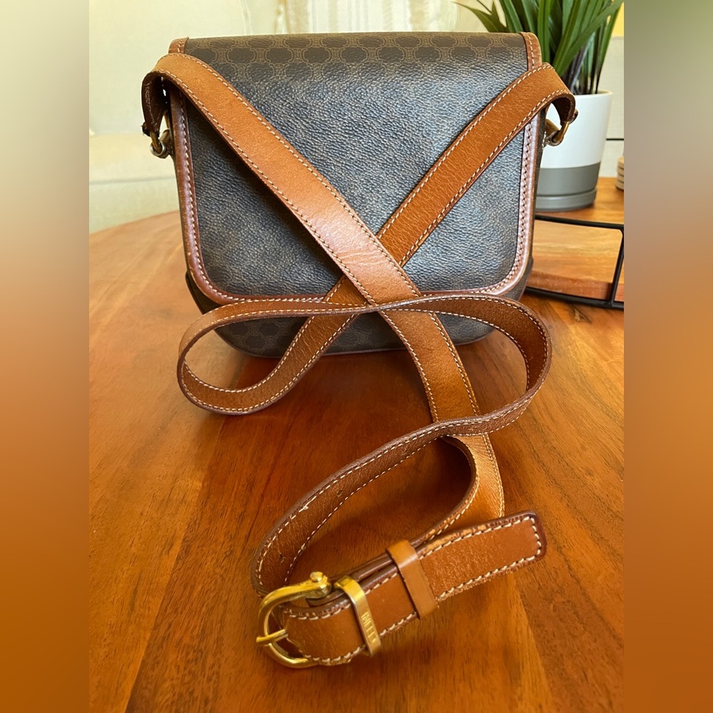 Celine, Leather macadam Crossbody Bag